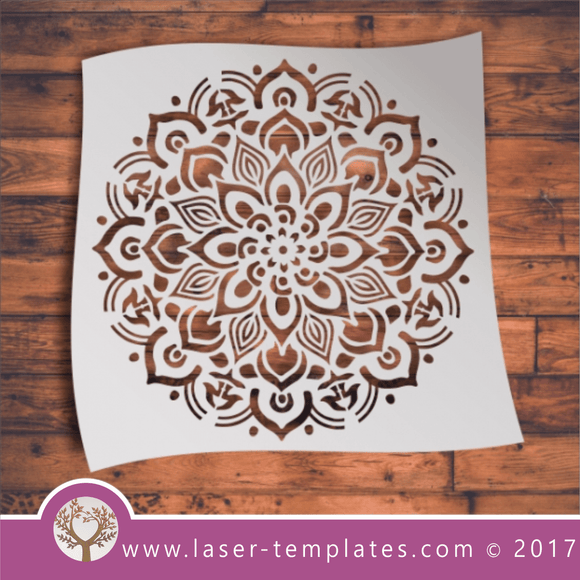 Mandala-Stencil  5 laser cut template, download vector 5 design patterns.