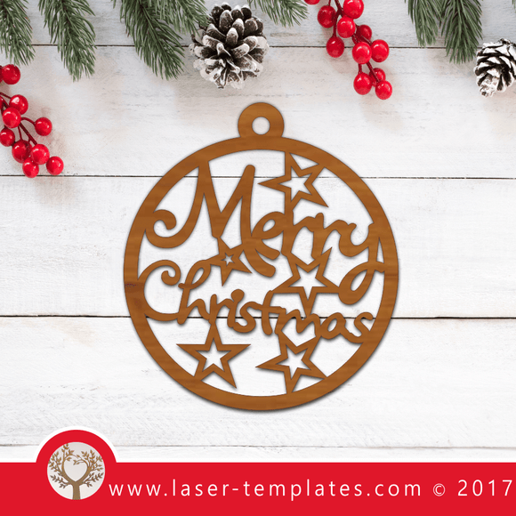 Merry Christmas Tree Decoration template
