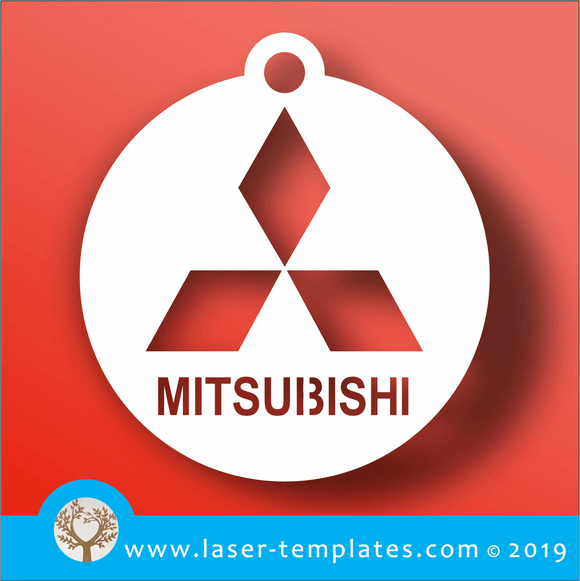 Laser cut template for Mitsubishi Key Ring