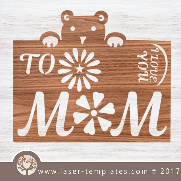 Laser cut Mother's Day gift Template, buy online now, free vector designs every day. MOM.