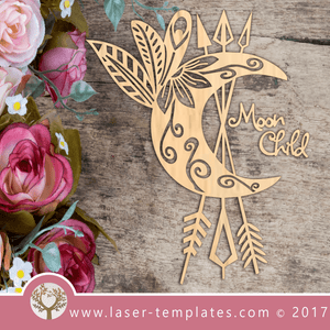 Laser Cut Moon Child Template, Download Laser Ready Vector Designs.