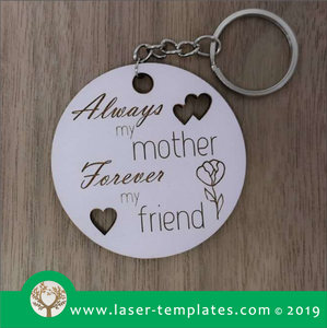 Laser cut template for Mother's Day Keyring 1
