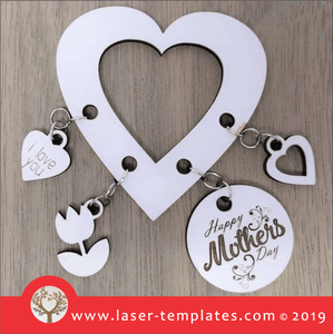 Laser cut template for Mother's Day Keyring 2