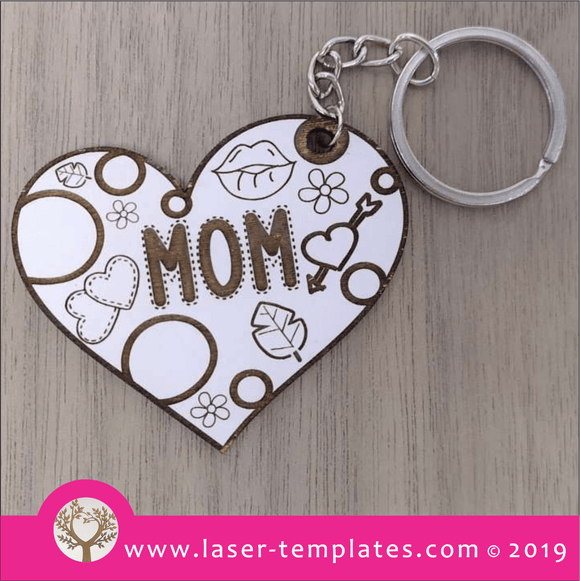 Laser cut template for Mother's Day Keyring 3
