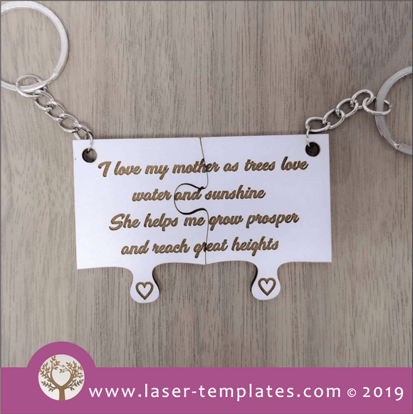 Laser cut template for Mother's Day Keyring 4