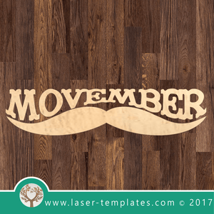 Laser Cut Movember Template, Download Laser Ready Vector Designs.
