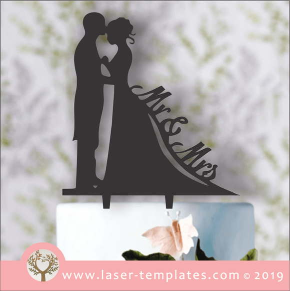 Laser cut template for Mr & Mrs Couple Cake Topper