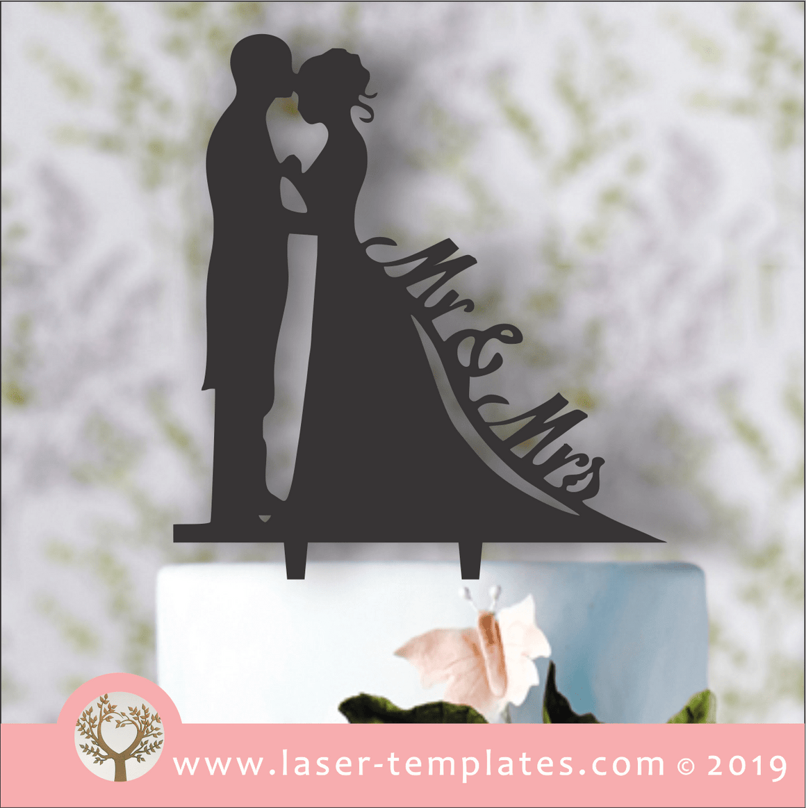 Laser cut template for Mr & Mrs Couple Cake Topper – Laser Ready Templates