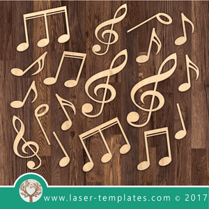 Laser Cut Music Notes Template, Download Laser Ready Vector Designs.