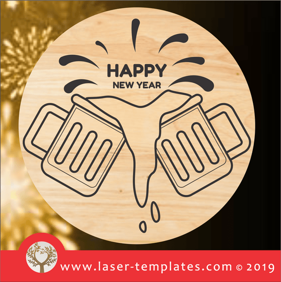 Laser cut template for New Years Coaster 1