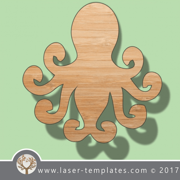 Octopus template, online laser cut design store. Download Vector patterns.
