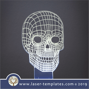 Skeleton 3D engraving template for LED light