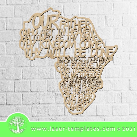 This Laser cut Our Father - Africa Frame design can be use for wall art, gifts, interior design decor. Cut out of wood, hardboard, acrylic. You can scale and add or remove elements to personalize this design. Our templates are all tested. This Our Father - Africa Frame template will make a great addition to any range! Our Father - Africa Frame.MINIMUM SIZE: 350mm HEIGHT WinZIP file contains the following VECTOR files: AI, EPS, SVG, DXF, CDR