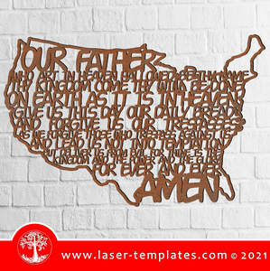 This Laser cut Our Father - USA Frame design can be use for wall art, gifts, interior design decor. Cut out of wood, hardboard, acrylic. You can scale and add or remove elements to personalize this design. Our templates are all tested. This Our Father - Africa Frame template will make a great addition to any range! Our Father - USA Frame  MINIMUM SIZE: 420mm WIDE   WinZIP file contains the following VECTOR files: AI, EPS, SVG, DXF, CDR  KINDLY NOTE! This is a digital product send via email. 