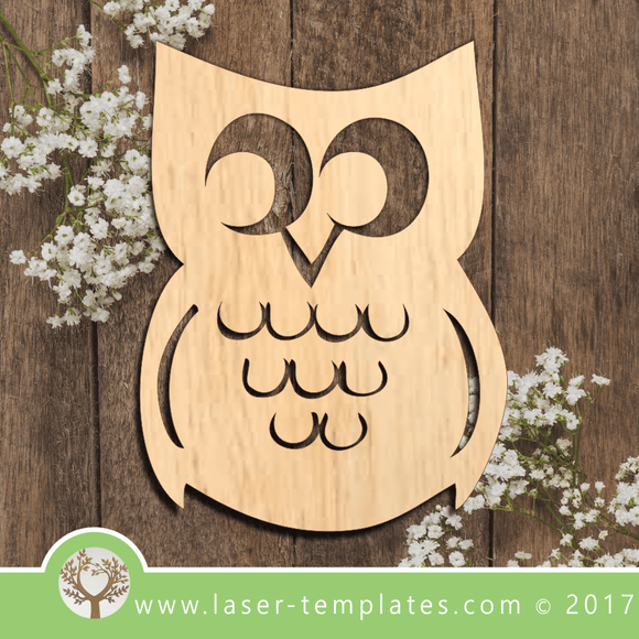 Laser Cut Owl Flat 2 Template, Download Laser Ready Vector Designs.