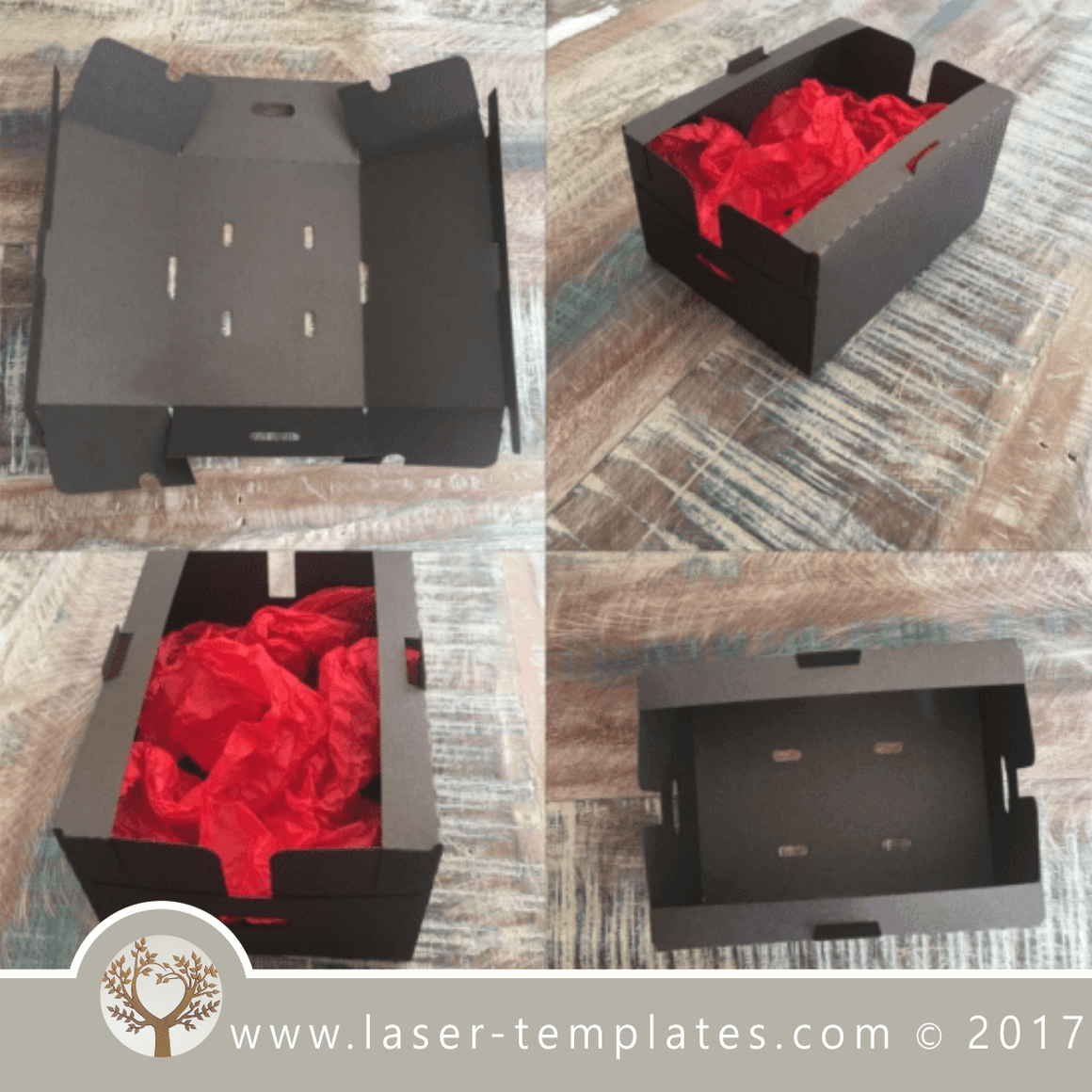Paper box template for laser or hand cutting. Vector design. Print or ...