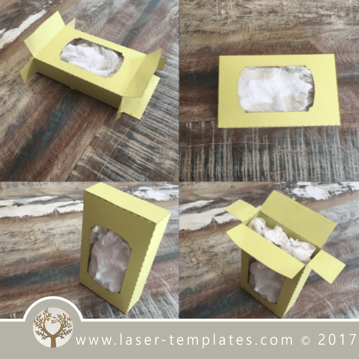 Paper box template for laser or hand cutting. Vector design. Print or ...