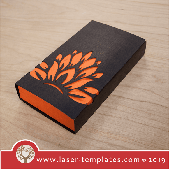 Laser cut template - Paper Box with sleeve - Lotus Flower