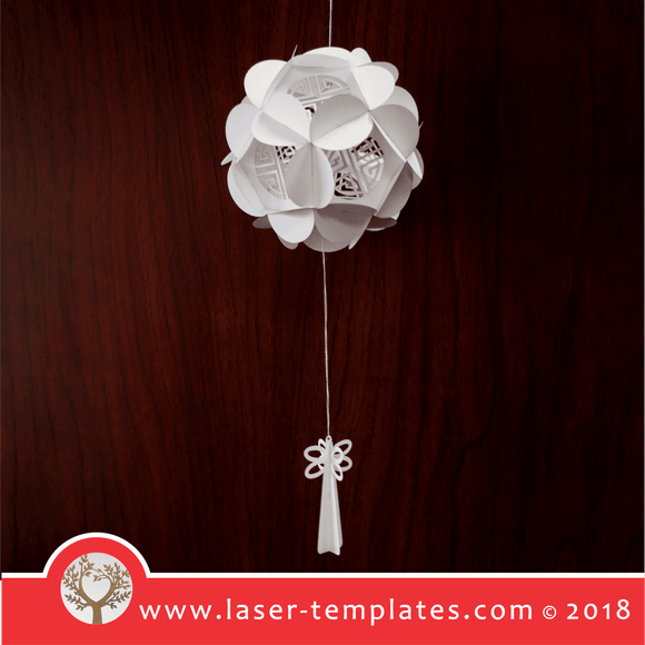 Laser Cut Paper Chinese Lantern with bow. Free templates Online