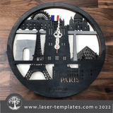 Paris Skyline Clock