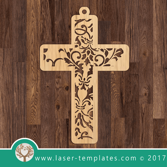 Patterned Cross laser cut template, download vector designs. Laser