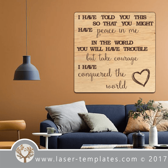 Laser Cut Peace Wall Art Template, Download Laser Ready Vector Designs