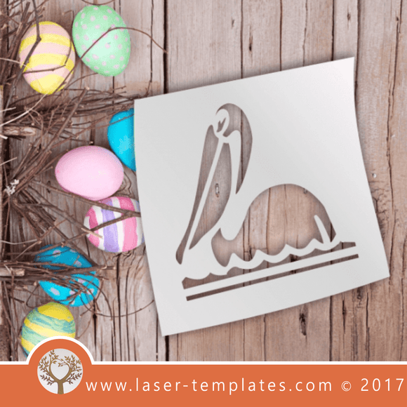 Pelican stencil templates. Stencil for laser cut birds. Vector online store. Free designs. Pelican.