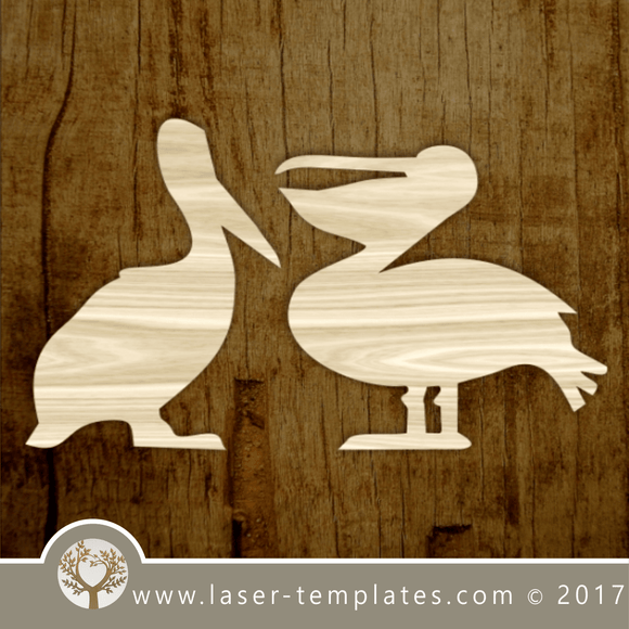 Bird silhouette template for laser cutting. Online store for laser cut patterns. Free laser cut designs every day. Pelicans.