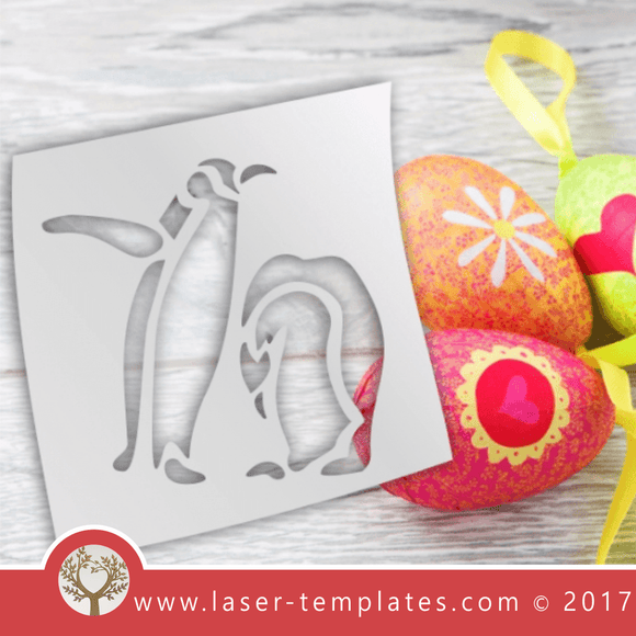 Penguins stencil template. Laser cut bird stencils. Vector online store. Free designs. Penguins.