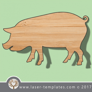 Pig template, online laser cut design store. Download Vector patterns.