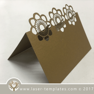 Laser cut wedding place / name card template, download design.