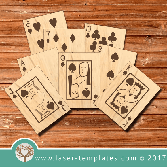 Play Card Set for laser cut and engraving, download vector drawings.