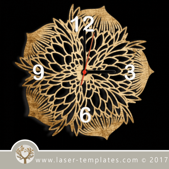 Laser cut wall clock / coaster templates, buy online now, free vector designs every day. Protea Clock / coaster 17.
