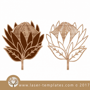 Protea cut and engrave laser template, design, pattern. Online store