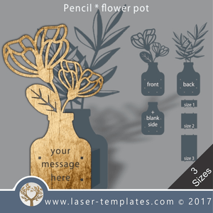 Laser cut flower pot template, use it for pencils, act. 3 different inner sizes. download free Vector designs every day. Protea flower pot 2.