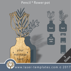 Laser cut flower pot template, use it for pencils, act. 3 different inner sizes. download free Vector designs every day. Protea flower pot.