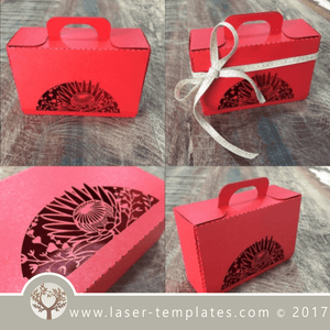 Protea laser cut wedding gift box template