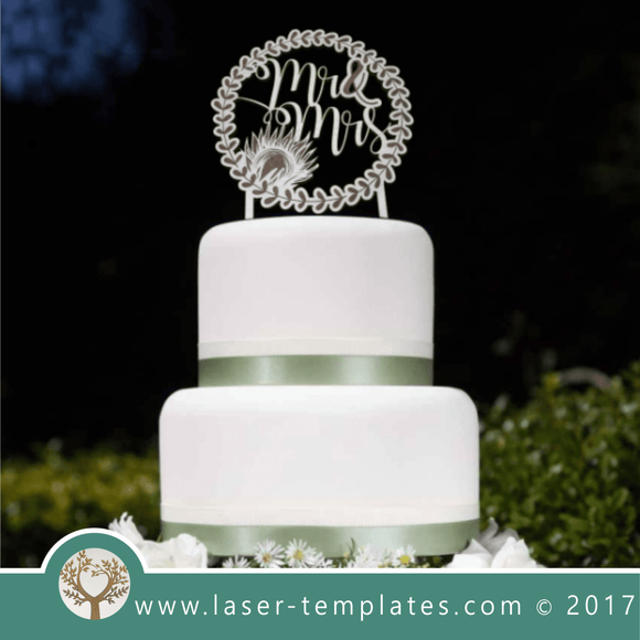 Laser cut protea wedding cake topper template. shop online vector designs.