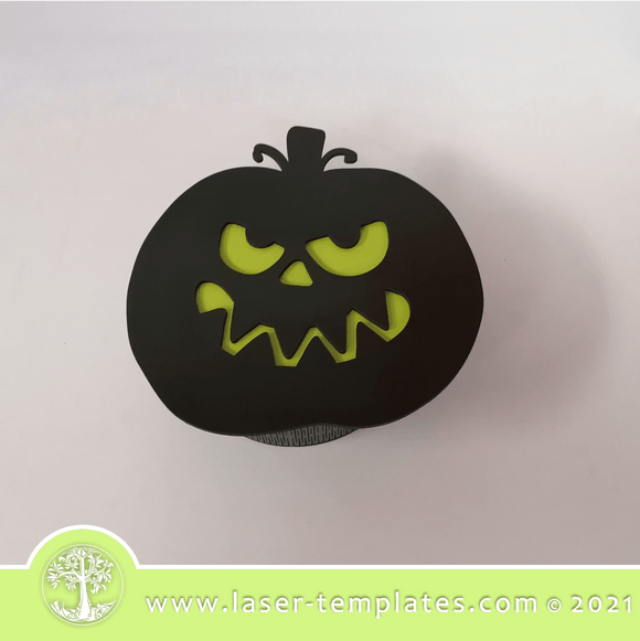 Laser cut template for Pumpkin Round Box 1. This design is cut out of 3mm MDF and is 10cm x 10cm. Buy this template, design, pattern. This cut pattern, is perfect for laser cutting. It can be used for birthdays, gifts, stationery boxes or add to your range of products. Cut out of wood, hardboard or acrylic. Use your favorite editing program to scale this vector to any size. You can add and remove elements or personalize the design.     REQUIRES 3MM MATERIALS  SIZE: Box = 150mm in DIAMETER 