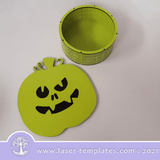 Laser cut template for Pumpkin Round Box 3. This design is cut out of 3mm MDF and is 10cm x 10cm. Buy this template, design, pattern. This cut pattern, is perfect for laser cutting. It can be used for birthdays, gifts, stationery boxes or add to your range of products. Cut out of wood, hardboard or acrylic. Use your favorite editing program to scale this vector to any size. You can add and remove elements or personalize the design.     REQUIRES 3MM MATERIALS  SIZE: Box = 150mm in DIAMETER 