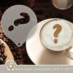 Question coffee stencile laser cut templte store