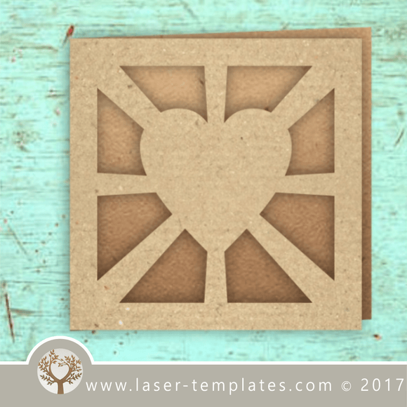 Laser cut card template free vector designs every day. Rays of Love card