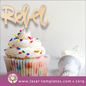 Laser cut template for Rebel Cupcake Topper