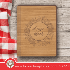 Laser cut template book cover with engraving, Buy online now, free vector designs every day. Recipe book cover.