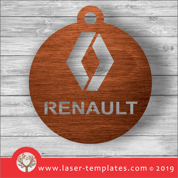 Laser cut template for Renault Key Ring
