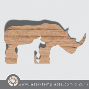 Rhino and baby template, online design store for laser cut patterns.