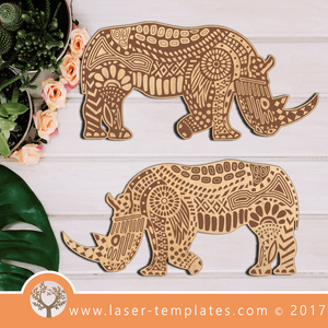 Laser Cut Rhino Engrave Template, Download Laser Ready Vector Designs.