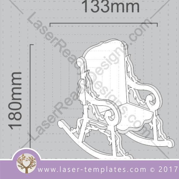 Laser cut doll Furniture templates, Online store, free Vector designs every day. Rock Chair 6mm.