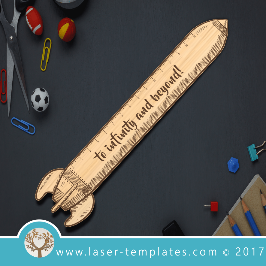 15cm Rocket Metric Ruler Laser Template, Download Vector Designs ...