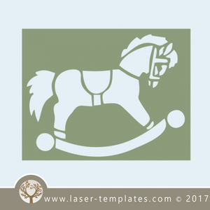 Rocking horse laser cut stencil template. download design.